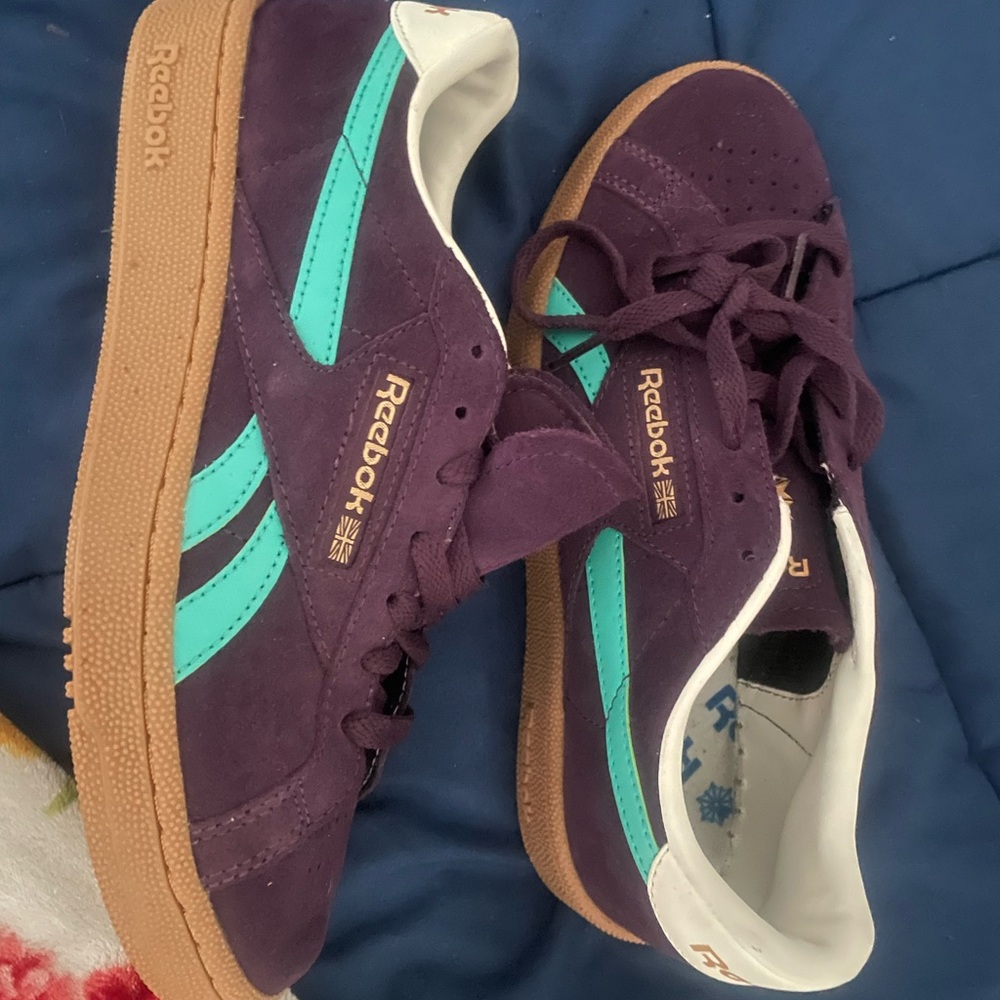 Reebok Plum and Aqua Classic Sneakers